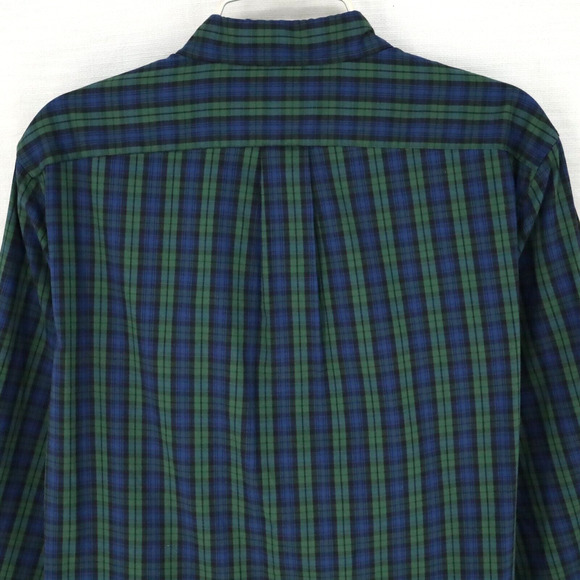 J Crew Shirt Mens Medium Green Blue Plaid Performance Stretch Casual - Picture 6 of 15